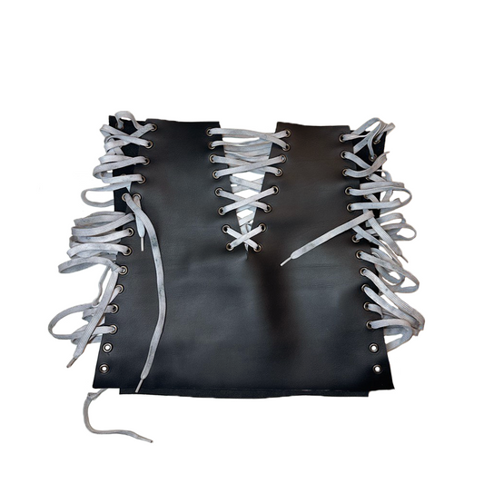 Lace-Up Leather Skirt